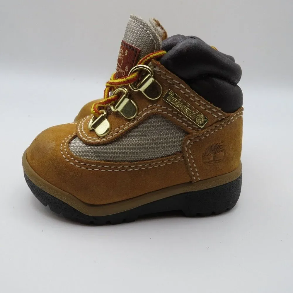 Timberland Toddler Field Tan Nubuck Suede Classic Rugged Boots 15845M Sz 4